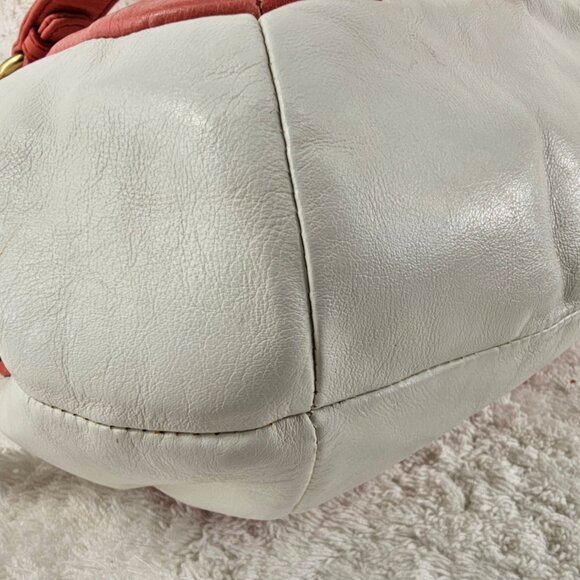 COACH 13601 Cricket Chalk Coral Leather Double Handle Satchel Shoulder Bag - Picture 7 of 16